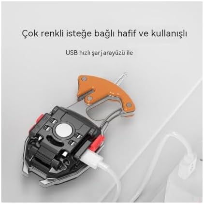 Jouis El Feneri Mini Kamp, Sos,Acil Durum,Bekçi, Polis,Asker, Güvenlik El Feneri, 7 modlu, USB Sarjlı Çok Fonksiyonlu Hayati İdame Lambası - Görsel 7