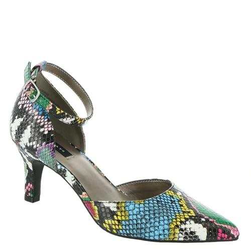 Masseys Women's Lynley D'Orsay Low Heel Pump with Ankle Strap