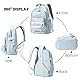 Amythe Schulrucksack Mädchen Teenager, Wasserdicht Daypack, Leichter Schulranzen Mädchen mit Großem Fassungsvermögen Modisch Rucksack für Schule oder Reisen - Blau