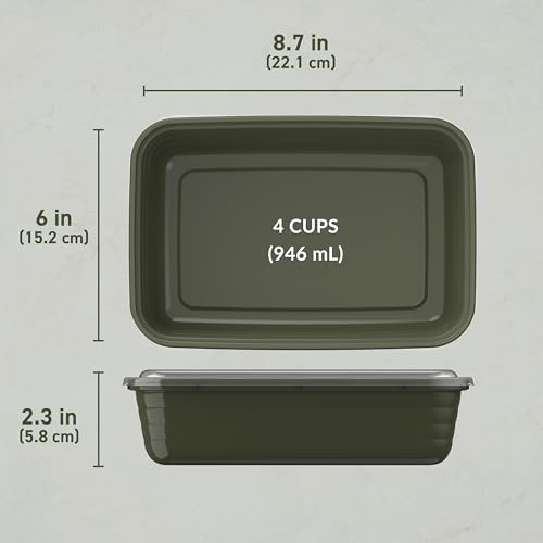 Image of Bentgo Prep 1-Compartment Container - 10 Pack (Khaki Green)
