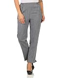 Sockenhimmel Hosen Damen Seniorenhose Kurhose leichte Damenhose Schlupfhose für jeden Tag Kurzgrößen Stoffhose mit Bügelfalte (22, Hellgrau)
