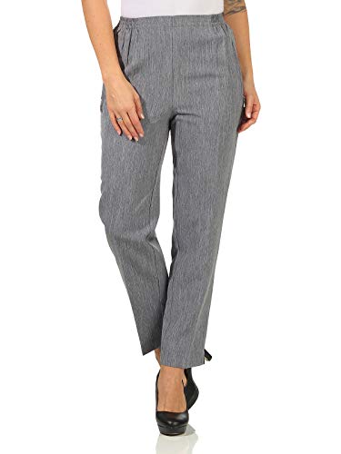 Sockenhimmel Hosen Damen Seniorenhose Kurhose leichte Damenhose Schlupfhose für jeden Tag Kurzgrößen Stoffhose mit Bügelfalte (22, Hellgrau)