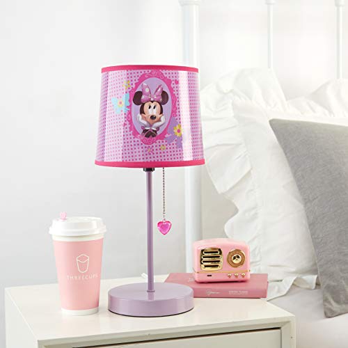 image for Idea Nuova Disney Minnie Mouse Stick Table Kids Lamp With Pull Chain, 
