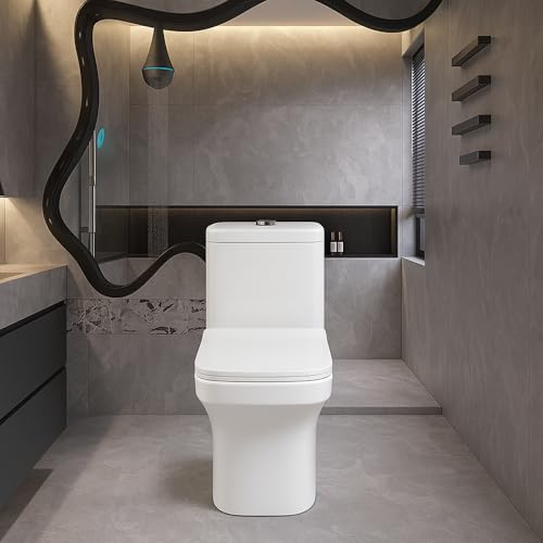 Image of KrissKross One‑Piece Western Commode, S‑Trap 9-12 inch, Dual‑Flush Washdown, Soft‑Close Quick‑Release Seat, High‑Gloss Ceramic, Floor‑Mounted WC for Indian Bathrooms