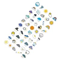 ifundom 50pcs Weather Symbol Stickers for Laptop Water Bottles Bike Decals Weather Pattern DIY Decor for Travel Cases Backpacks Skateboards