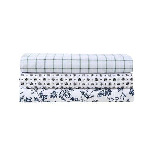Image of Eddie Bauer - Full Sheet Set, Premium Cotton Percale Bedding Set, Super Soft Home Decor, Oeko-Tex Certified (Fairisle Sprinkle Black, Full)