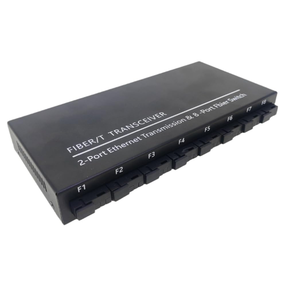 GOSER Commutateur Gigabit Ethernet Commutateur Fibre Optique 8 Ports Fibre SC 2 1000 M RJ45 Convertisseur SC de Qualité Industrielle 8F2E Pièces de Rechange Prise UE
