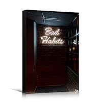 Canvas Wall Art Light Quotes Bedroom Industrial Inspirational Modern Art Multicolor Neon Photography Quotes Urban - 12x18 inches