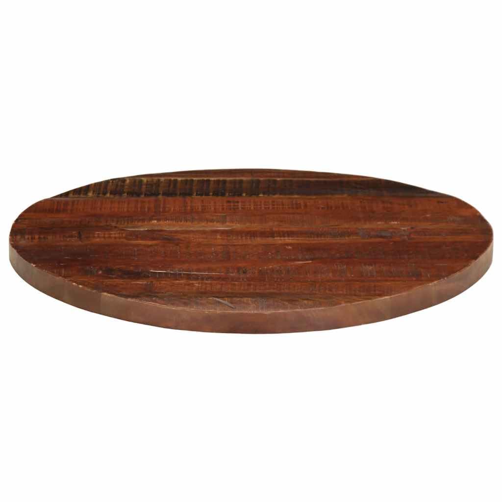 Tavolo rotondo in legno massello recuperato, diametro 70 x 3,8 cm, rustico
