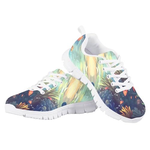 Forchrinse Girls Running Shoes Kids Non Slip Walking Sneakers Lightweight Lace Up Running Tennis Shoes3