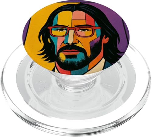 Retro Modern Art Face Design Vibrant PopSockets PopGrip para MagSafe