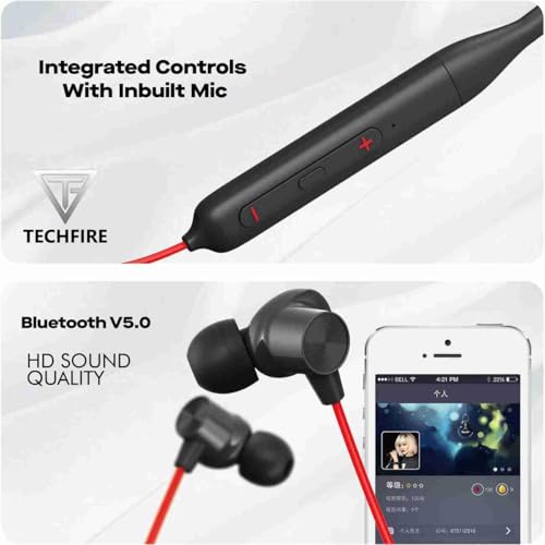 Image of riginal Buds Compatible with Oneplus Wireless Neckband Z2 ANC - Advanced ANC Tuning, Crystal HD Calling Mic, Powerful Bass Engineering & Instant Charging Support red