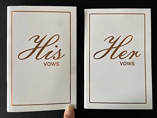 2 Pcs His And Hers Rose Gold Texture Vow Books, Book With A Free Ring Box, Vows 28 Pages - 5.9''X3.9'', Pocket Sized Wedding Lined For Bride Groom (Wvb00001) #TOP5