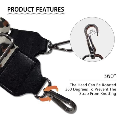 Image of Adjustable Purse Strap for Women, Crossbody Wide Handbag Strap Replacement, Sturdy Bag Strap with Silver Hardware