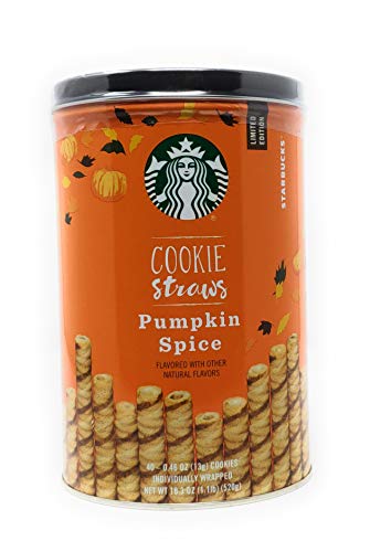 Starbucks Pumpkin Spice Cookie Straws, 40 Individually Wrapped Straw Cookie