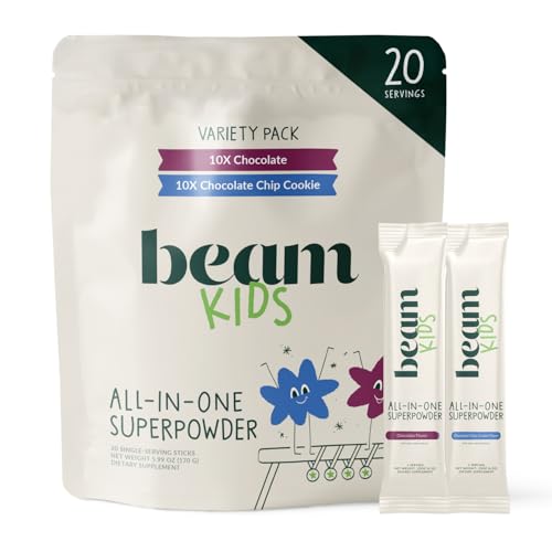 BEAM Kids Multivitamin Powder Kids Vitamins with Greens Probiotic & Prebiotic Immune Support for Children & Toddlers No Artificial Sweeteners for Picky Eaters 20 Servings Variety Pack