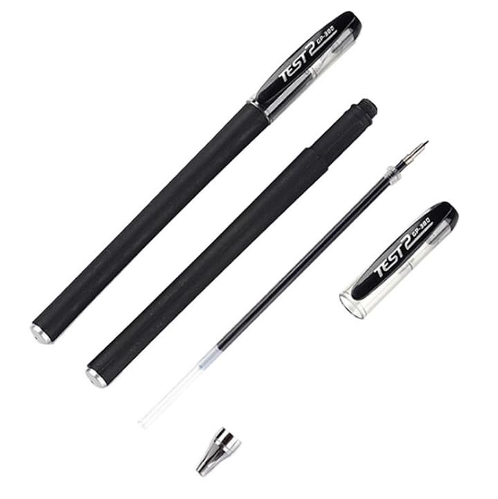 Test 0,5 mm schwarze Gelstifte für Büro, Schreiben und Unterschriften, 100 Stück
