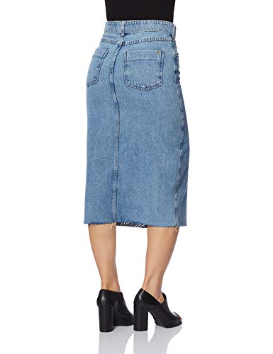 Sommer Saia Midi Jeans feminino, 40, Indigo