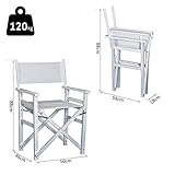 Regiestuhl Gartenstuhl Klappstuhl Stuhl Landhaussessel Sessel Weiß - 4