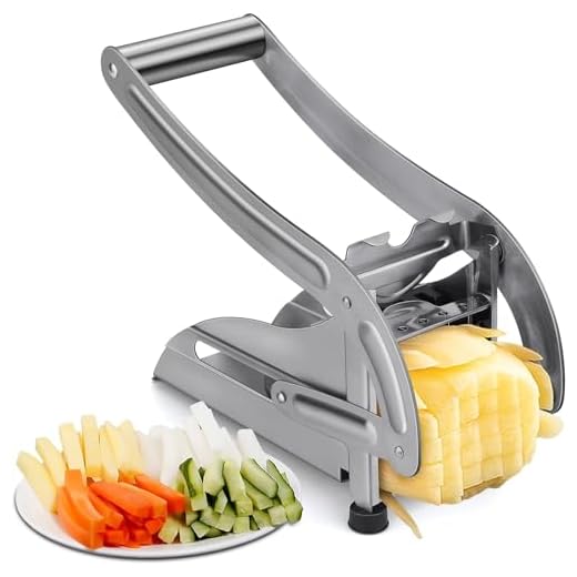 Aardappelsnijder, aardappelsnijder, aardappelsnijder met twee messen van roestvrij staal, perfect voor het snijden van aardappelen, komkommers en andere groenten en fruit