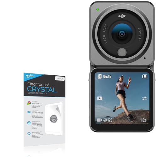 BoxWave Screen Protector Compatible with DJI Action 2 Dual Screen - ClearTouch Crystal (2-Pack), HD Film Skin - Shields from Scratches