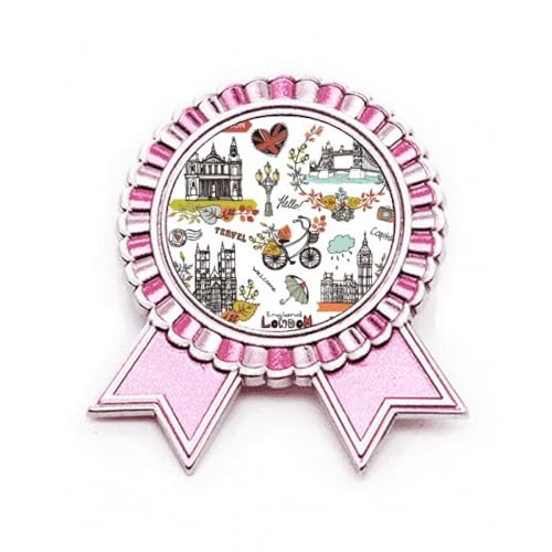 Broche Big Ben London Angleterre Art Déco Fashion Badge Broche Rose Winner Award Medal, M, Métal