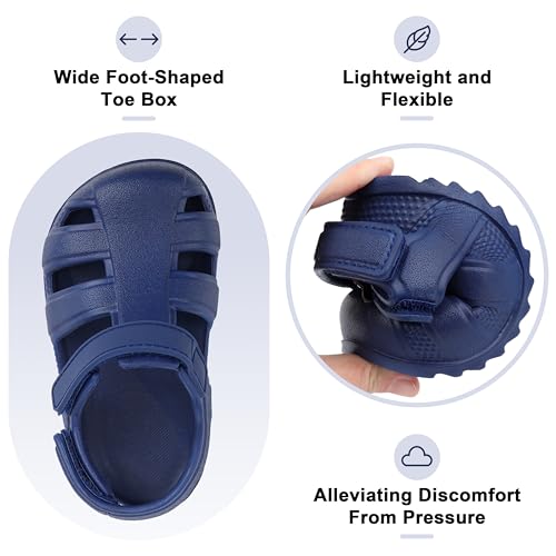 Image of ChayChax Toddler Classic Fisherman Sandals Boys Girls Closed Toe Water Pool Beach Sandal Naturally Splay
