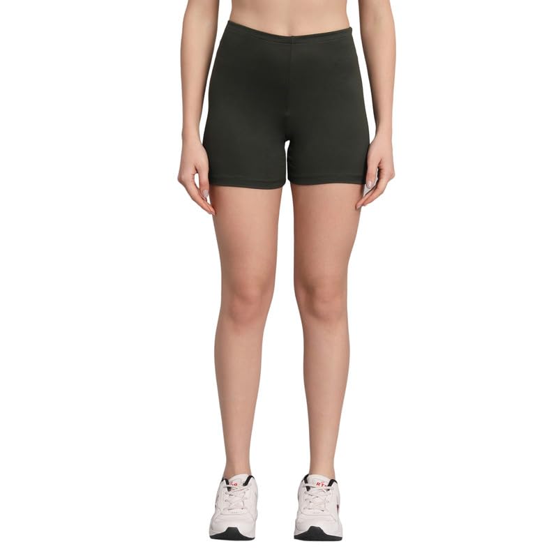 Image of Women's Workout Yoga Athletic Running Dance Gym Shorts High Waist Cheerleader Volleyball Short Pants Green