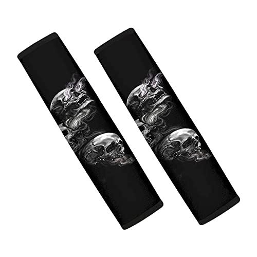 Jeiento Lot de 2 housses de ceinture de sécurité en néoprène pour homme et femme Motif tête de mort Cover
