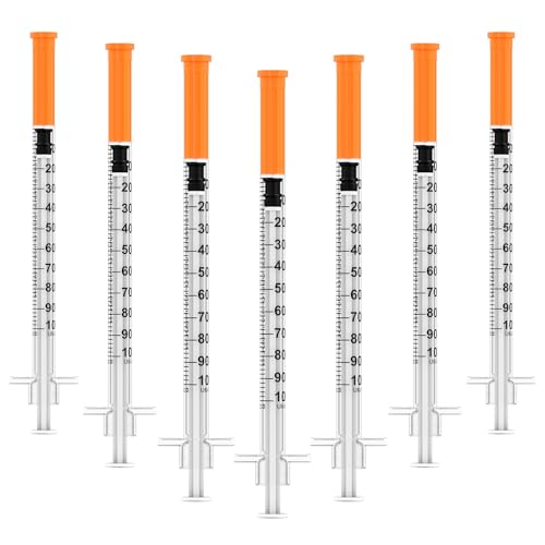 1ml/cc U-100 Disposable Syringes with Needle 30G 5/16 (8mm) Individually Wrapped 30 Pcs