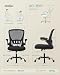 SONGMICS Bürostuhl ergonomisch, Drehstuhl mit Mesh, Lenden- und Kopfstütze, Wippfunktion, 53 cm große Sitzfläche, klappbare Armlehnen, Arbeits- und Schlafzimmer, Studenten, schwarz OBN37BK