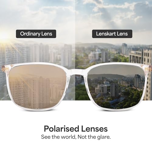 Image of Vincent Chase By Lenskart | Full Rim Square | Polarized Sunglasses Stylish |100% UV Protected | For Men & Women (Large, VC S18707)