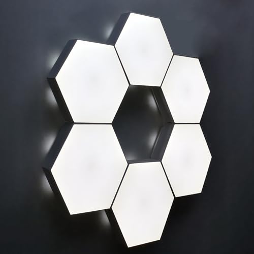 Tehoi 6Pcs Hexagon LED Light (White, Touch Model)...