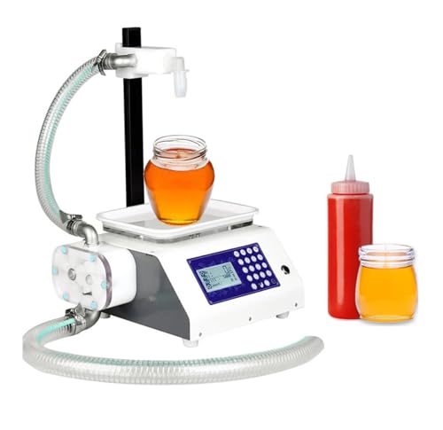 Honey Filling Machine, Automatic Quantitative Viscous Liquid Filing Machine, 100-5000g Bottle Filling Machine, Digital Control Quick Filler for Ketchup Syrup Paste Lotion Filling