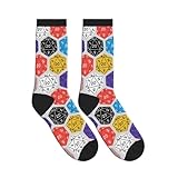 Keeawou Board Games Colorful D20 Dice Novelty Casual Crew Socks for Women Men