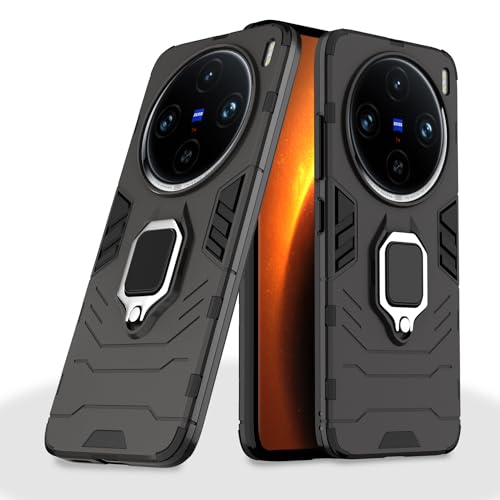 Image of Amazon Basics Back Cover for Vivo X100 Pro 5G| 360 Protection Case| D5 Tough Armor Bumper Case (Black)