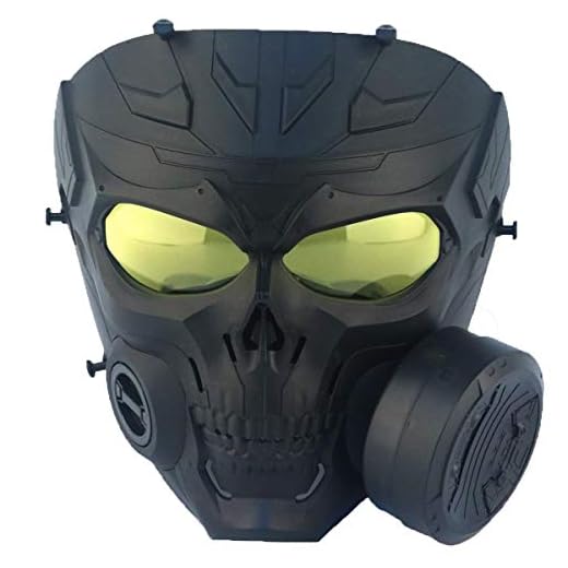 Airsoft Skull Masks Full Face - Gas Mask Military Safety Anti-Fog Lens Eye Protection -Men&Women- Skull Dummy Game Mask with Fan for BB Gun CS Paintball Costume Halloween Masquerade Movie Props Party