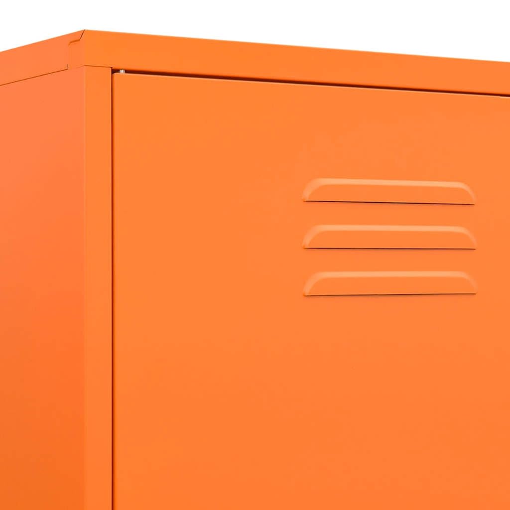 vidaXL Kleiderschrank Garderobenschrank Dielenschrank Schlafzimmerschrank Stahlschrank Lagerschrank Mehrzweckschrank Schrank Orange 90x50x180cm Stahl