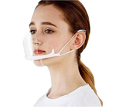 Preisvergleich Produktbild MINASAN 10 StückGesichtsschutz mit Visier Transparent Gesichtsschild Augenschutz für Küche Outdoor Draußen Reisen Schleifen (Weiß, 14 * 10.5CM)