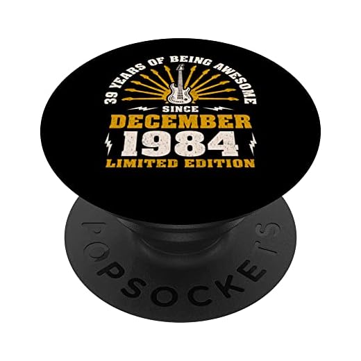 39 cumpleaños vintage guitarrista amantes de la guitarra diciembre de 1984 PopSockets PopGrip Intercambiable