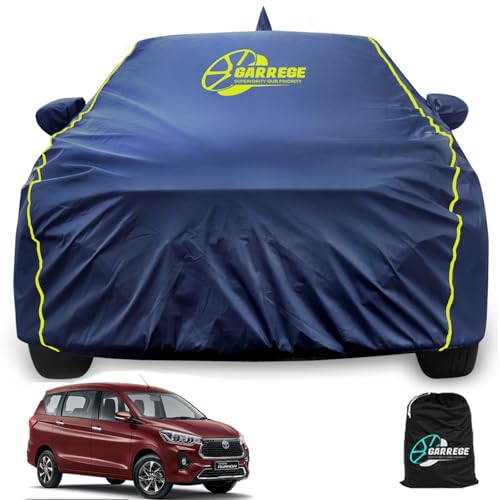 Image of Car Body Cover Compatible with Toyota Rumion with Mirror Pockets Full Sized, Triple Stitched, Anti dust Proof, Navy Blue