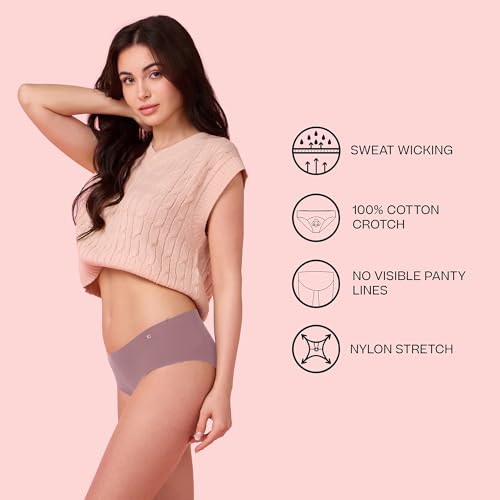 Image of Enamor Innovations Invisi, All Day Comfort, Mid Waist Hipster Panty for Women - No Visible Panty Lines, Sweat Wicking, Free Cut, Full Coverage - PH40