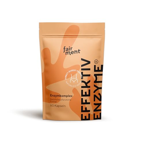 fairment EffektivEnzyme - Premium Enzyme-Komplex mit Bromelain Sango Meereskoralle Laktase Papain | Enzyme vegan | 1x 60 Kapseln