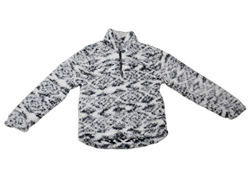 Member's Mark Kids Size 7/8 Cuddly Sherpa Pullover, Charcoal/White