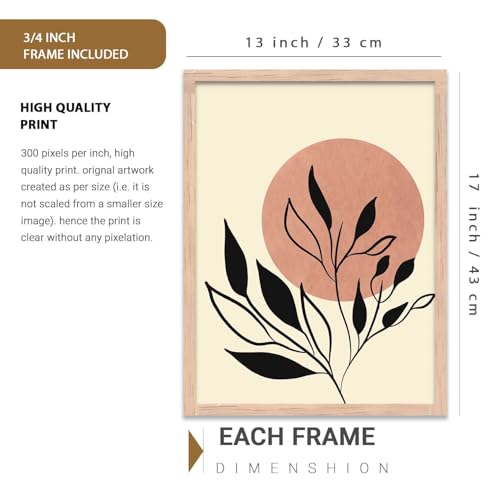 Image of kotart Abstract Paintings Set of 3 Framed Paintings for Wall Decoration, Bedroom - Framed Wall Posters /Paintings for Wall Decor (Art 10, 13x17 inch)