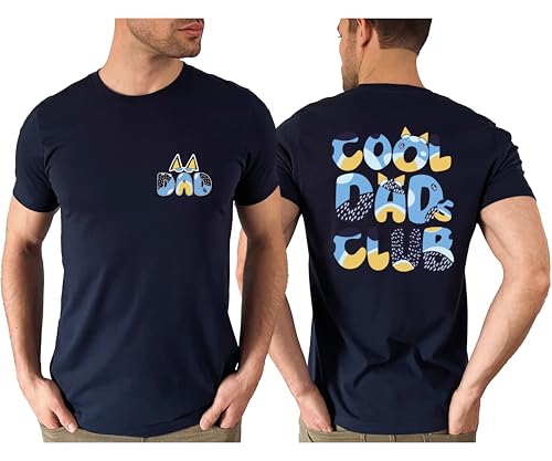 Funny Dad Shirt - Cool Dad Club T-Shirt for Men, Stylish & Comfortable (US, Alpha, Small, Regular, Regular, Navy)