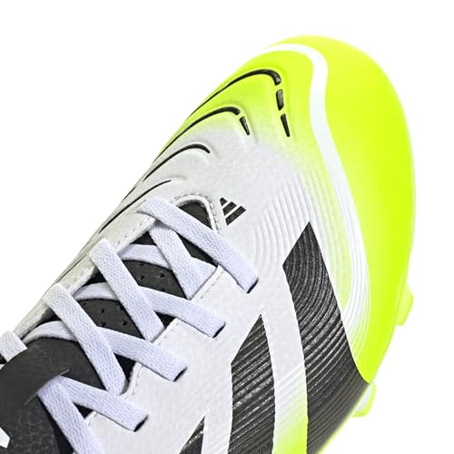 Adidas Mixte Predator Club Firm Ground/Multi Ground Football Boots, Cloud White/Core Black/Lucid Lemon, 44 2/3 EU