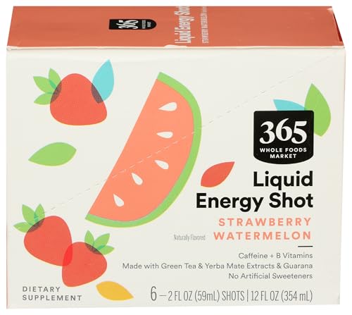Image of 365 by Whole Foods Market, Energy Shot, Strawberry Watermelon, 2 Fl Oz, 6 Pack