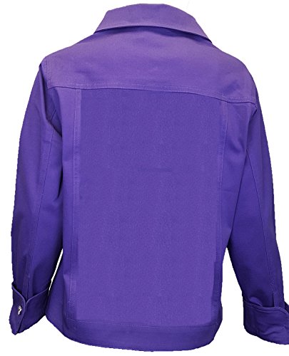 Purple Denim Jean Jacket with Rhinestone Buttons Women's2