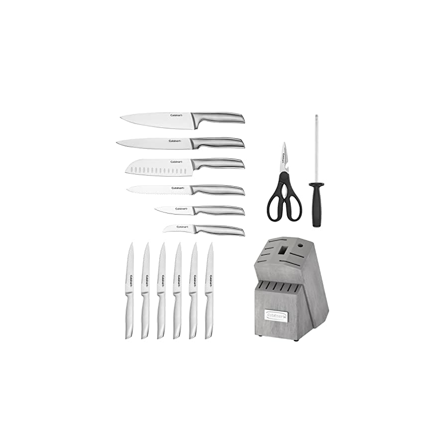 Cuisinart-15PC-Ergonomic-High-Carbon-Stainless-Steel-Grey-Block-Set-C77SS-15PGJ Cuisinart 15PC Ergonomic High-Carbon Stainless Steel Grey Block Set, C77SS-15PGJ